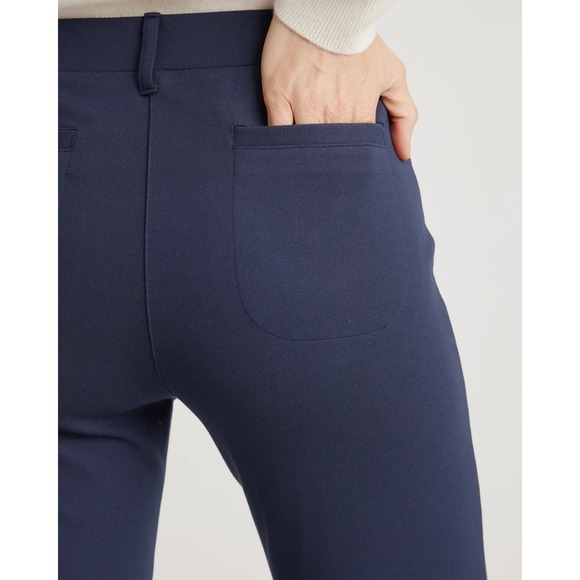 Quince Navy Ultra-Stretch Ponte Straight Leg 4-Pocket Pant NWT size XS Petite - Picture 8 of 12
